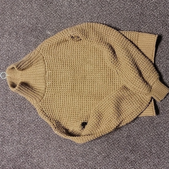 Womans XS fall zip brown sweater. - Picture 4 of 5